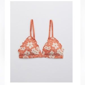 Aerie Jacquard Floral Triangle Bikini Top